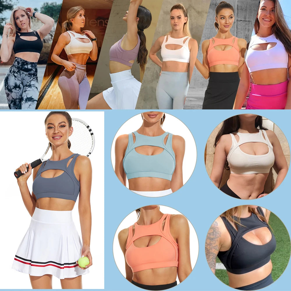 Removable Cups Sports Bra Shockproof High-Impact Running Fitness Support — Black | KIMLUD