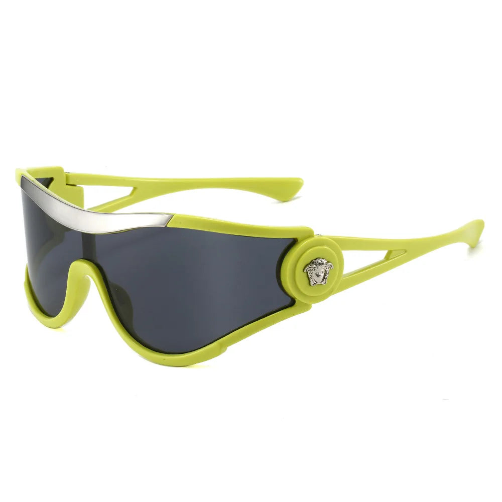 Plastic Oversized Sunglasses Solid — Gold | KIMLUD