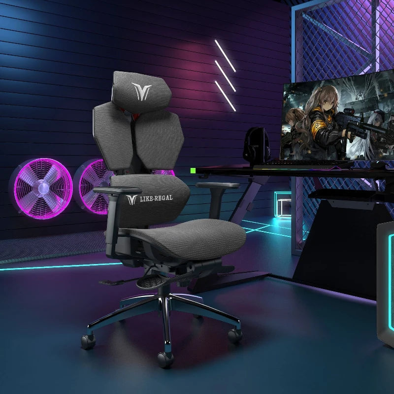 Lacework Esports Office Chair Adjustable Height — Charcoal Grey | KIMLUD