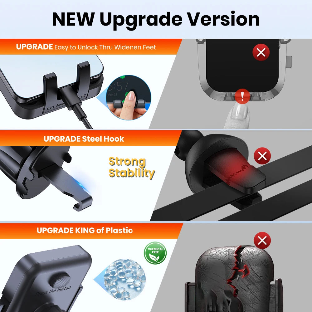 Car Phone Holder – 360° Rotatable – Carbon Fiber – Black | KIMLUD