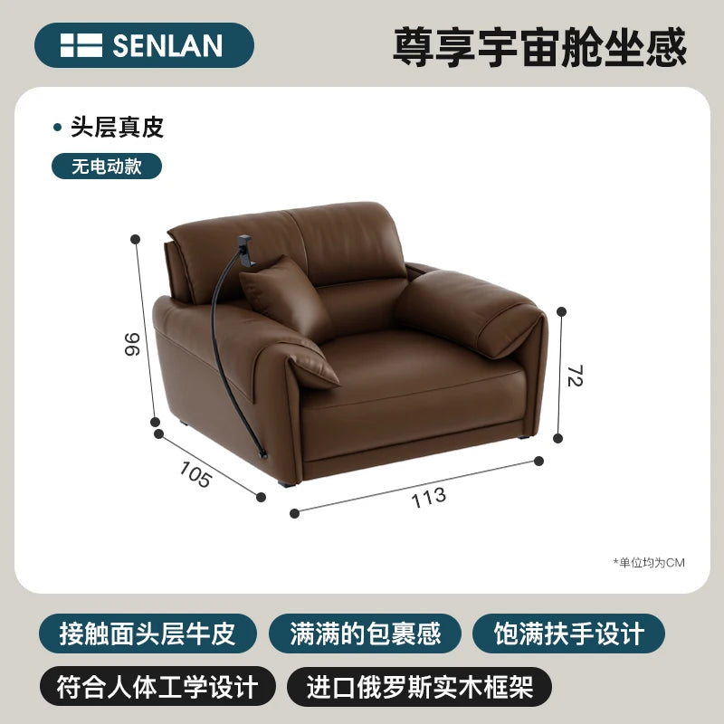 Leather-Like Modular Sofa L-Shaped Folding Recliner — Chestnut Brown | KIMLUD