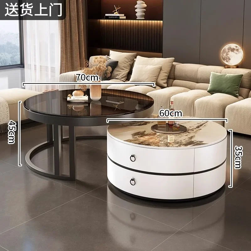Glam Nordic Coffee Tables Round Simple Luxury Metal Coffee Tables Design Modern Muebles Para El Hogar Living Room Furniture