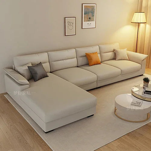 Nordic Waterproof Lounger Sofa Modern Minimalist — Ivory | KIMLUD