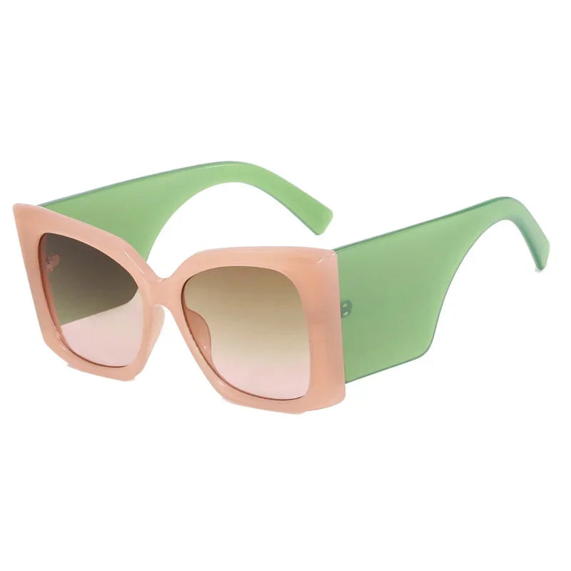 Oversized Sunglasses Square Frame Plastic — Black | KIMLUD
