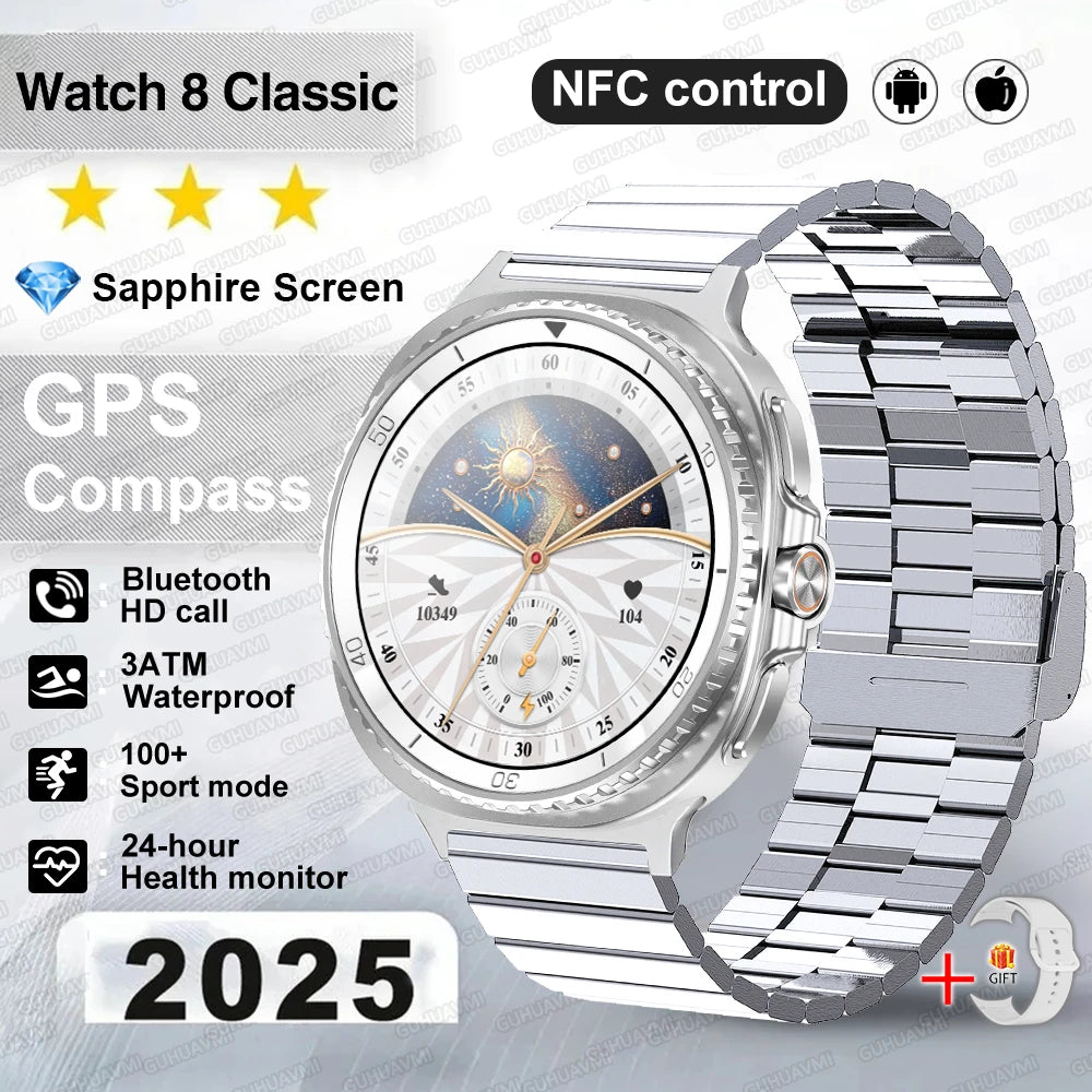 Fashion Watch 8 Ultra Classic GPS Smart Watch Compass Rotating Dial NFC HD Call Chat GPT 3ATM Waterproof 100+Sports Smart Watch