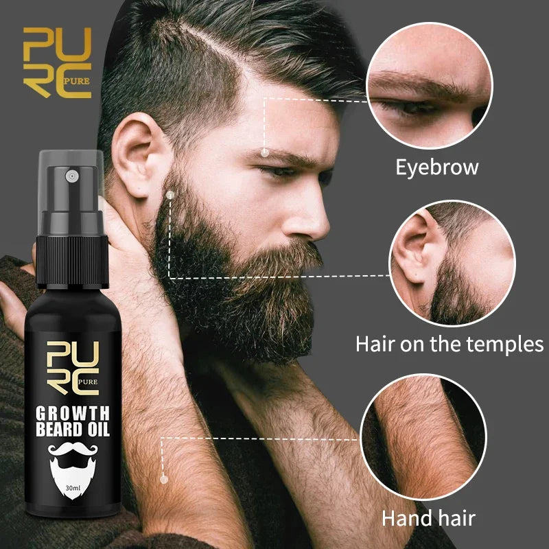 Essential Oil Beard Growth Spray For Beards — Matte Black | KIMLUD