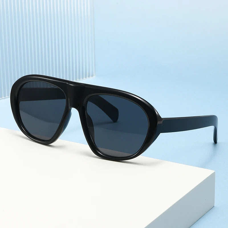 Oversized Pilot Sunglasses Unisex — Black | KIMLUD