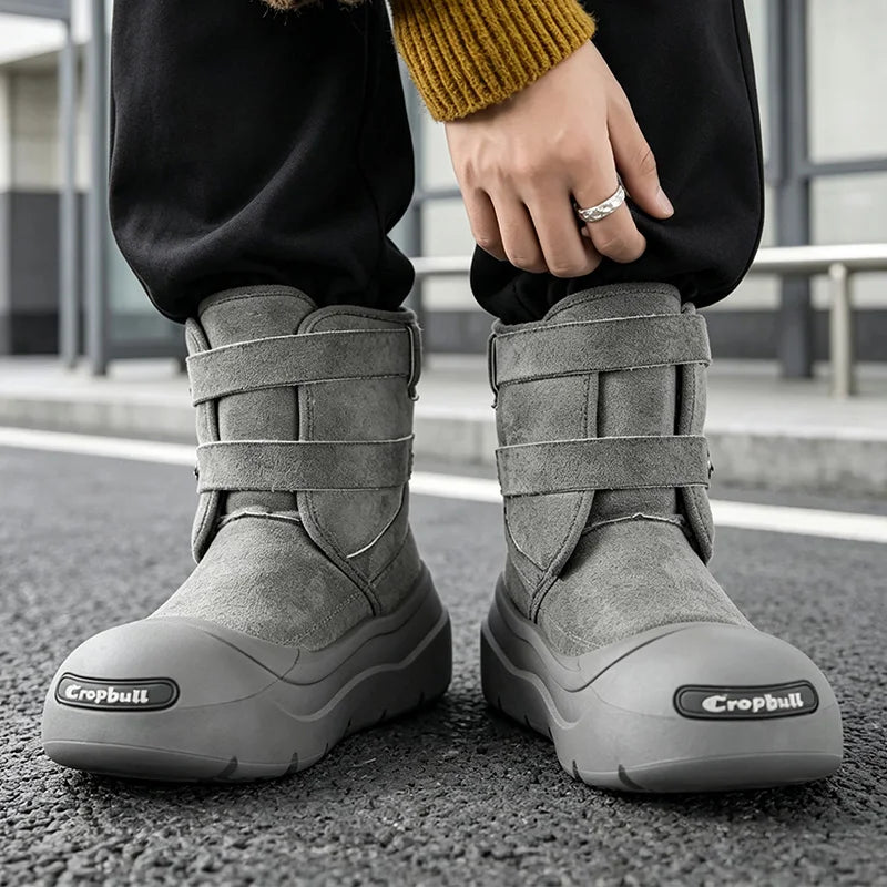 Snow Boots – Fleece-Lined Warm – Ankle Length Moto Style | KIMLUD