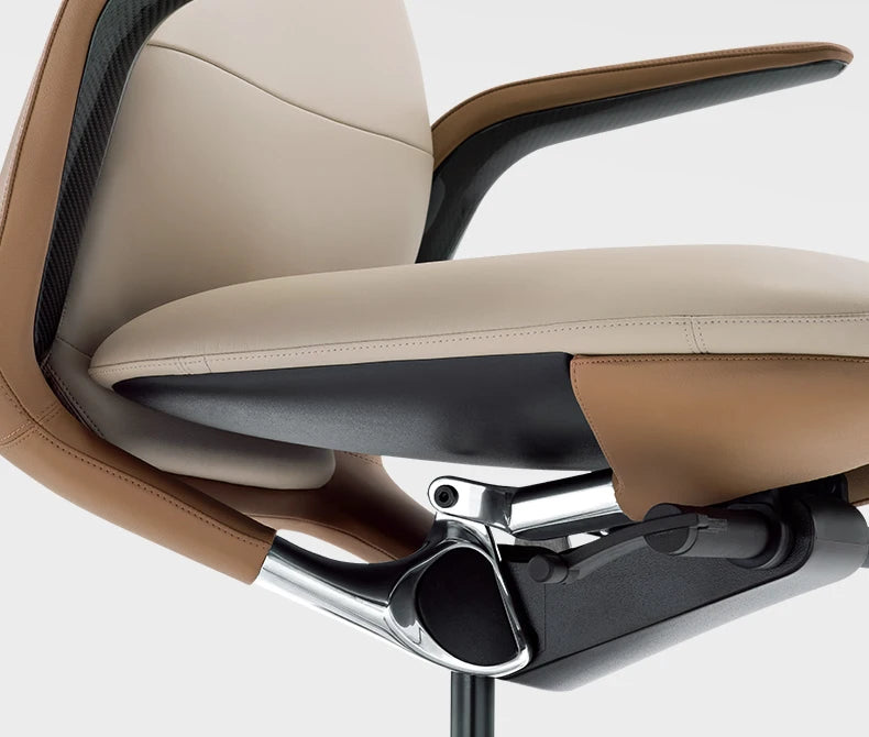 Genuine Leather Ergonomic Executive Office Chair — Black | KIMLUD
