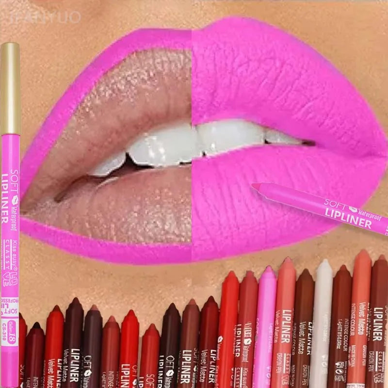 20 Color Waterproof Matte Lipliner Pencil Natural Violet Pro Lip Liner Makeup Nude Lips Contour High Pigment Lipstick Cosemetics
