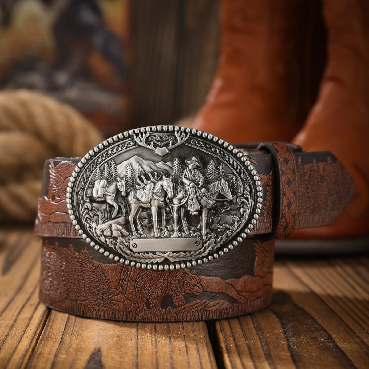 Belts – PU Belt With Alloy Buckle – Western Style | KIMLUD