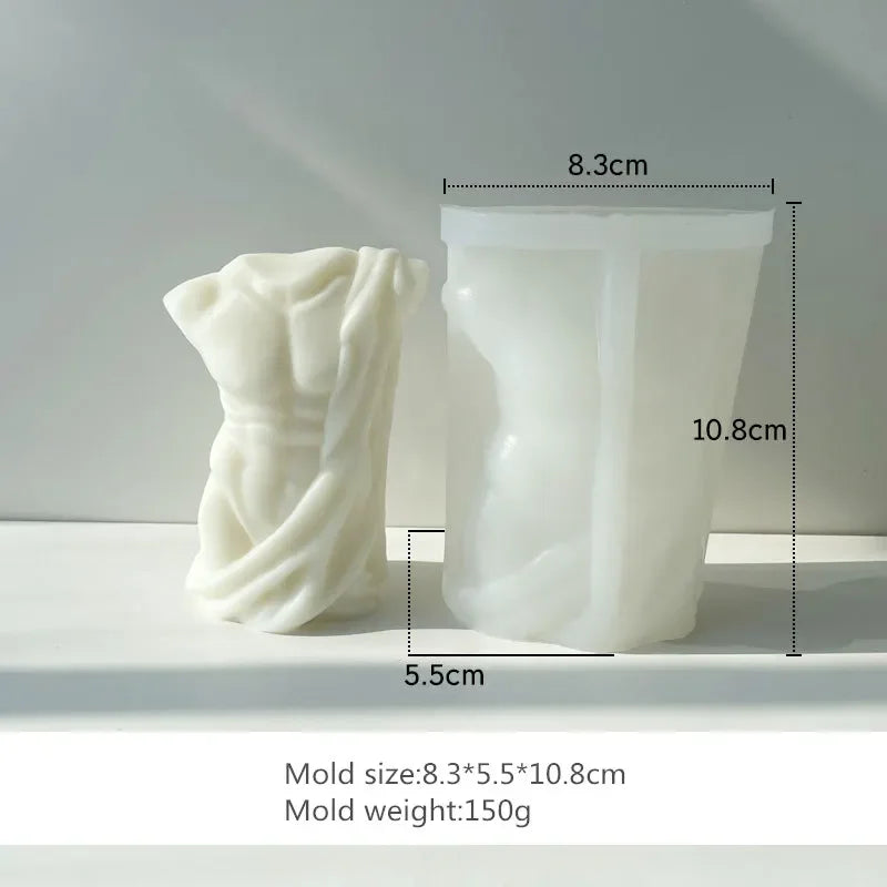 KIMLUD, Adonis Sculpture Torso Mold Human Candle Mold DIY Body Abdominal Muscle Man's Statue Plaster Sculpture Male Silicone Mold, KIMLUD Womens Clothes