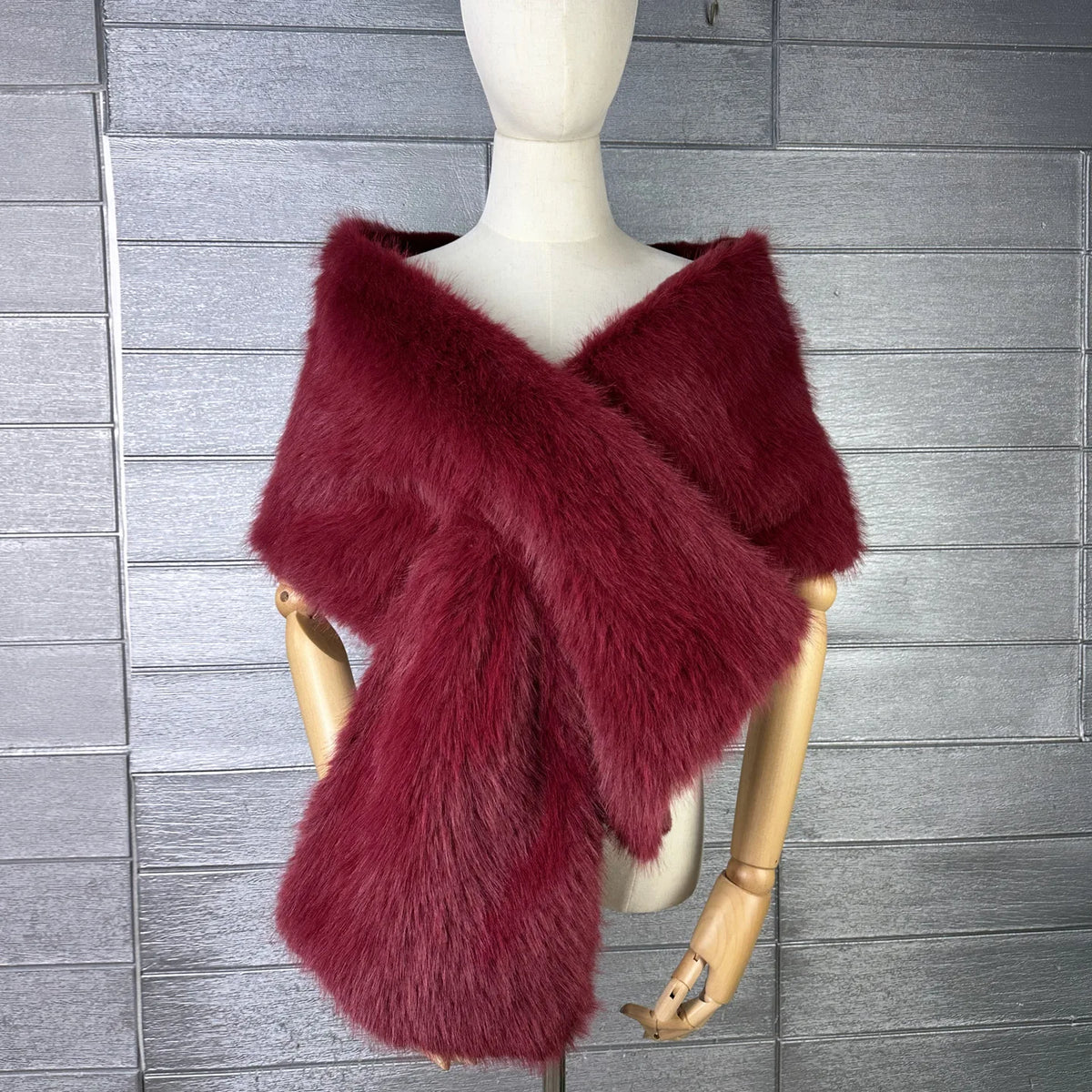 Faux Fur Scarf – Long Keep Warm – Black | KIMLUD