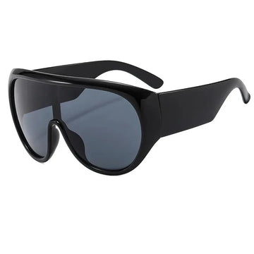 Plastic Retro Big Frame Sunglasses — Tea Color | KIMLUD