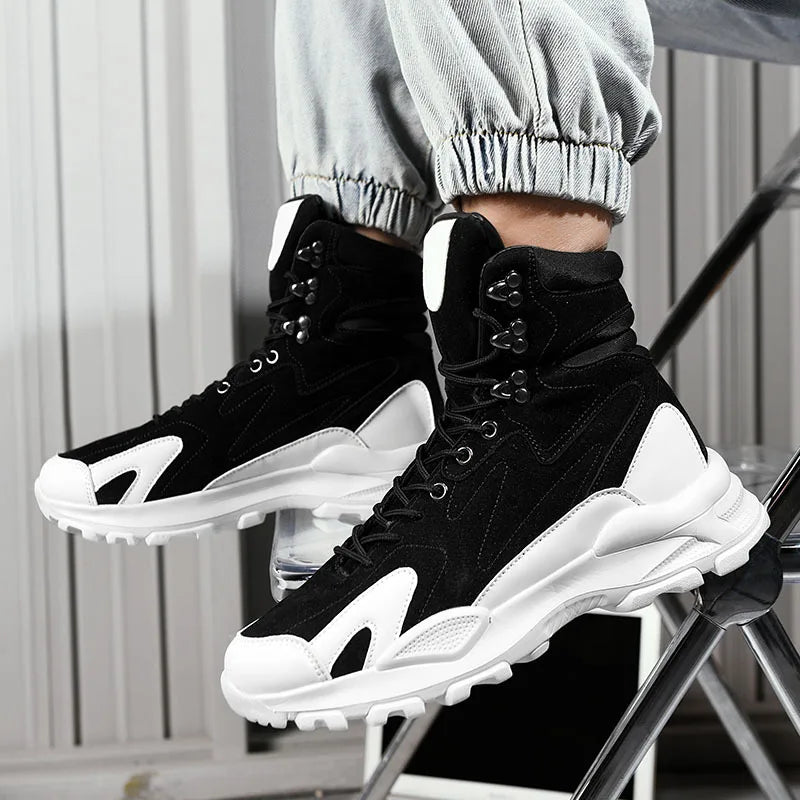 Men's Ankle Boots - Breathable Lace-Up - Ankle Boot | KIMLUD