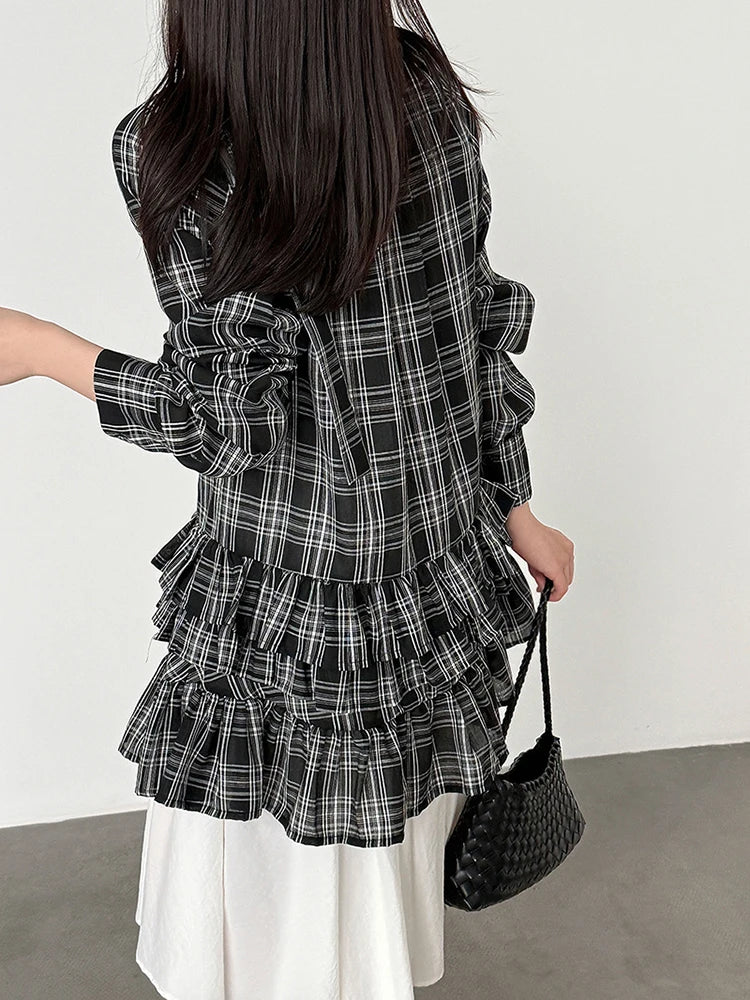 Blouse – V-Neck Long Sleeve – Jersey – Black | KIMLUD