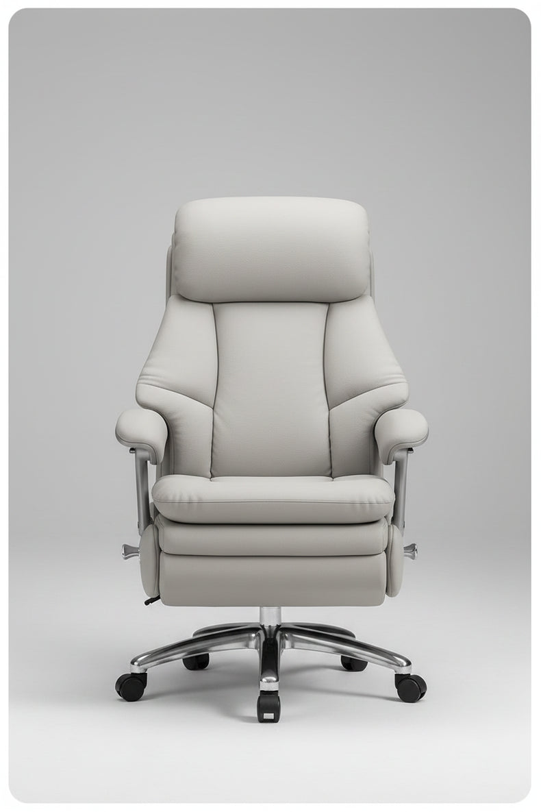 Leather Recliner Solid Office Chairs — Ivory | KIMLUD