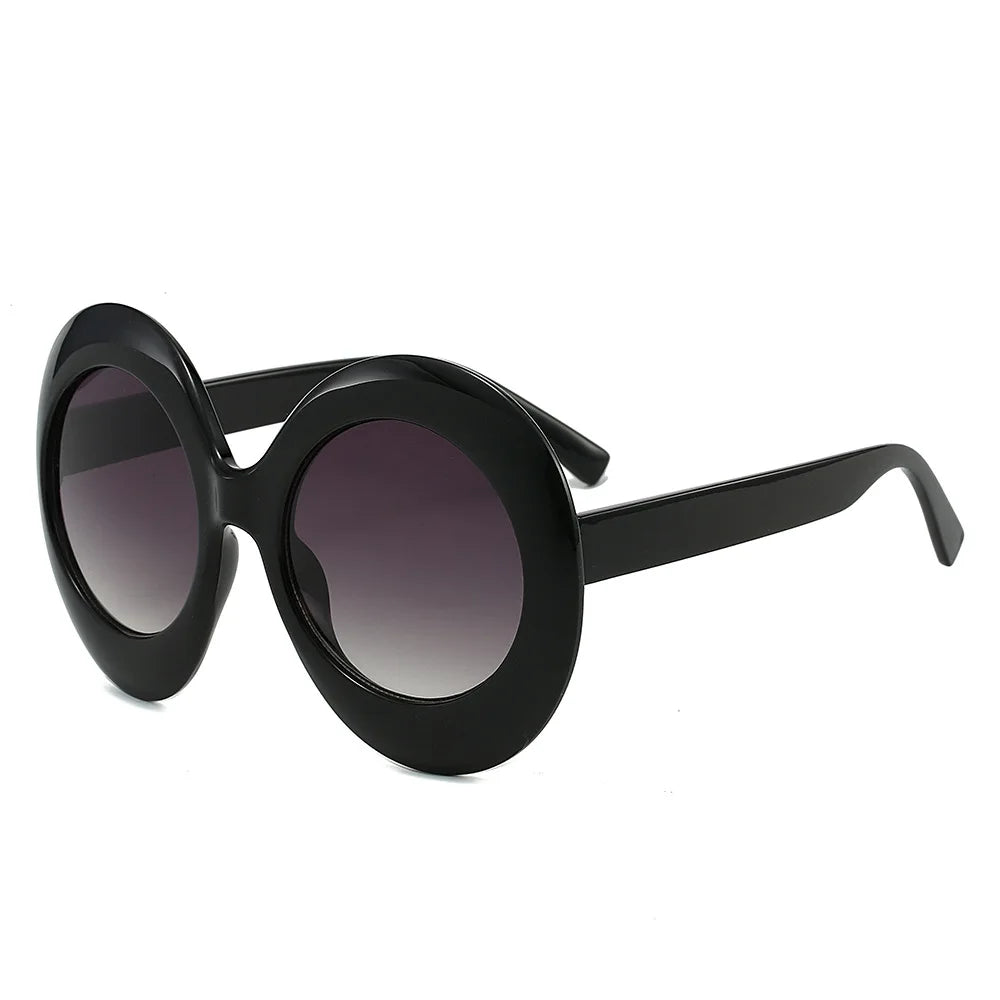 Premium Plastic Oversized Oval Sunglasses — Black | KIMLUD