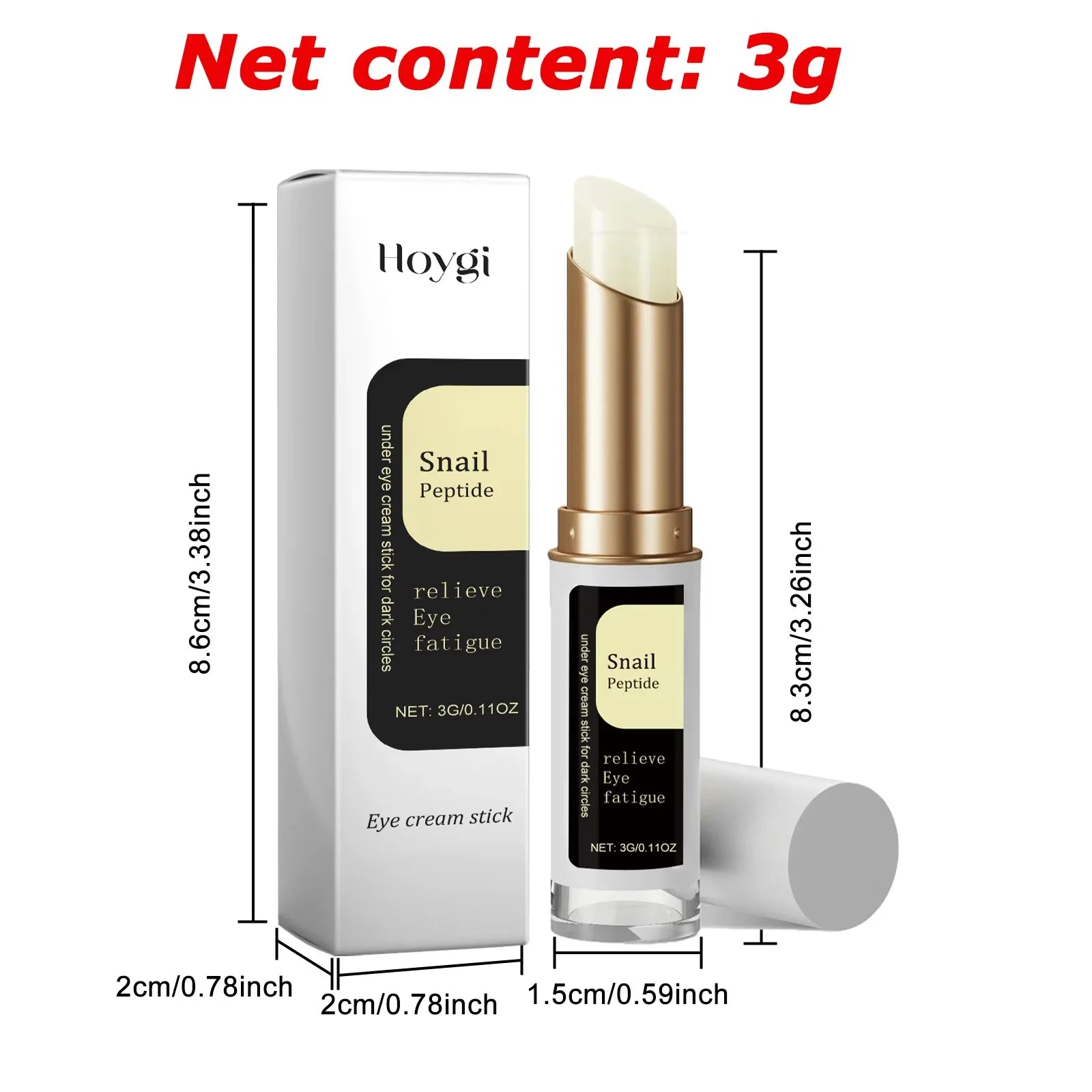 Snail Mucin Eye Cream Stick Collagen Anti-Aging Dark Circles Puffiness Hydration — Clear | KIMLUD