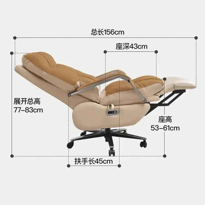 Nordic Cortex Fabric Recliner Chair Ergonomic — White | KIMLUD