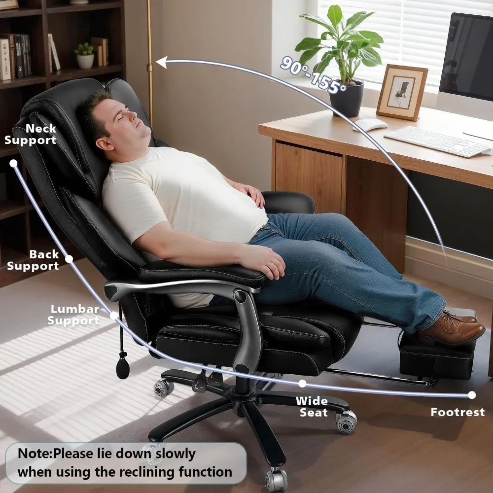 KIMLUD, 600lbs Big and Tall Office Chair for Heavy People,Heavy Duty Comfy Executive Office Desk Chair with Adjustable Lumbar Support, KIMLUD Womens Clothes