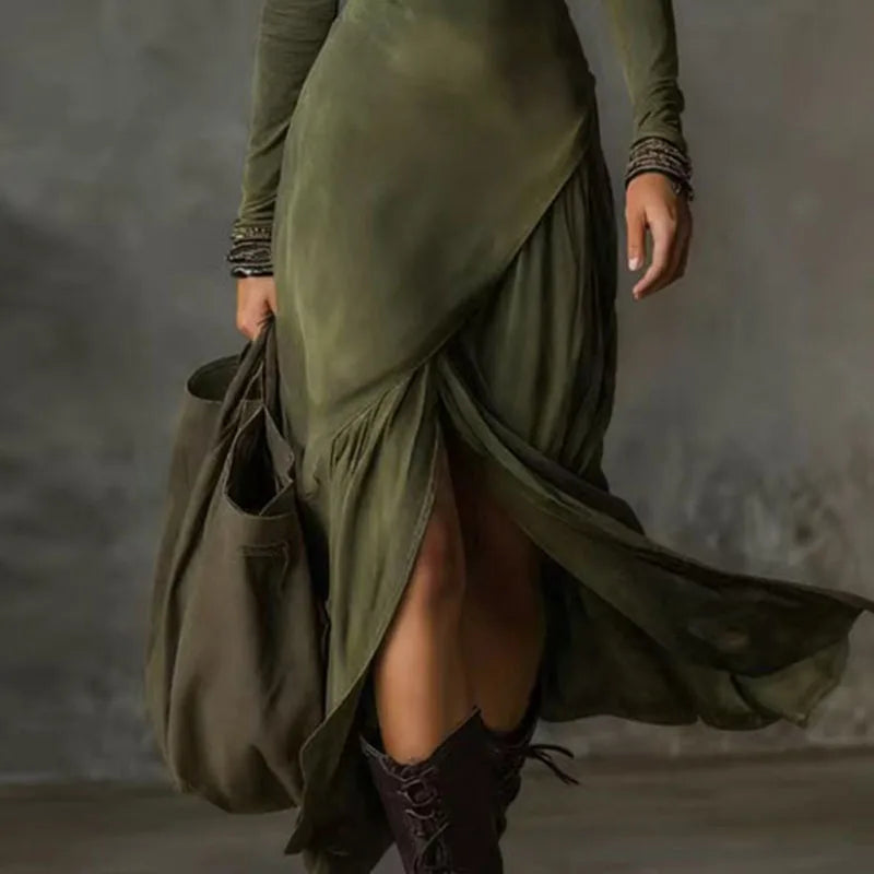 Polyester Solid Cocktail Dresses — Olive | KIMLUD