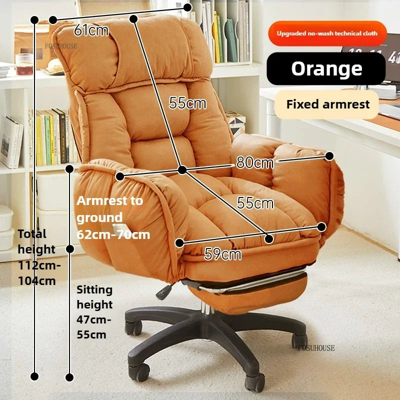 Fabric Swivel Office Chair With Backrest — Dove Gray | KIMLUD