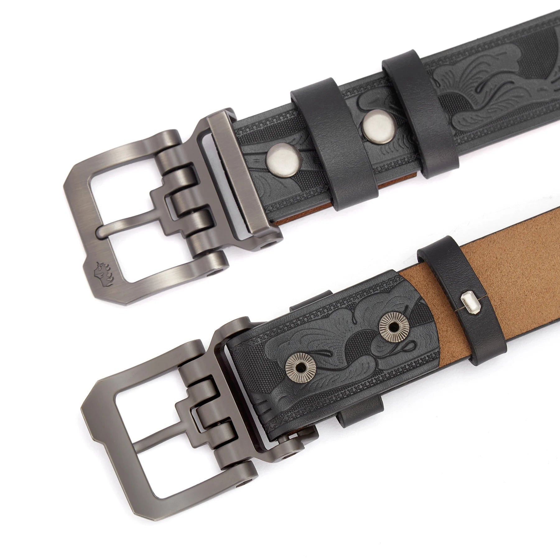 Genuine Cowskin Leather Belt Vintage Pin Buckle Luxury Casual Accessory — Brown | KIMLUD