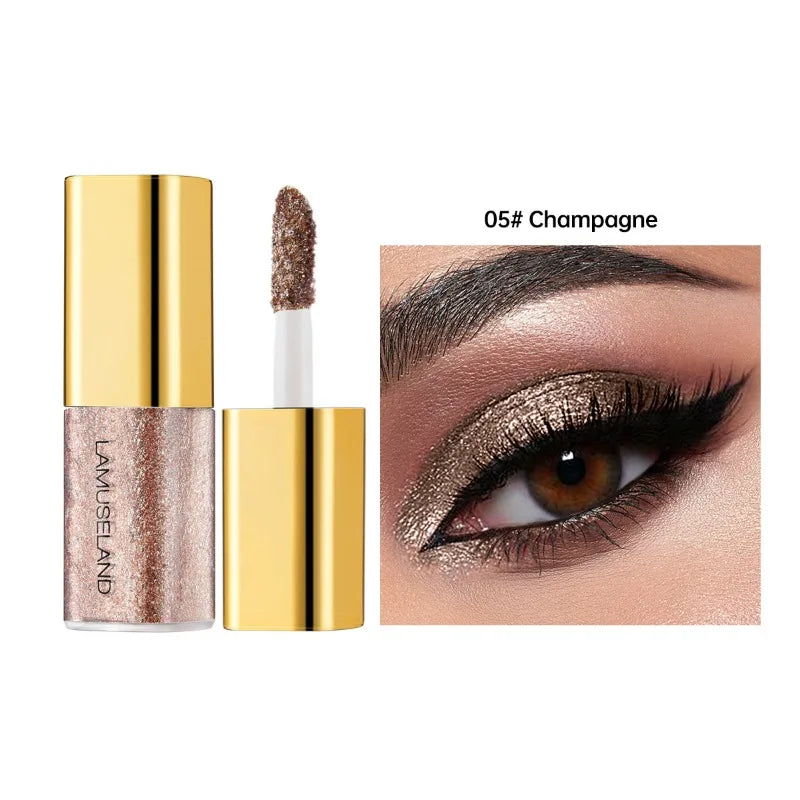 Pearlescent Liquid Eyeshadow Eight-Shade Range, Long-Lasting Glitter Finish — Multicolor | KIMLUD