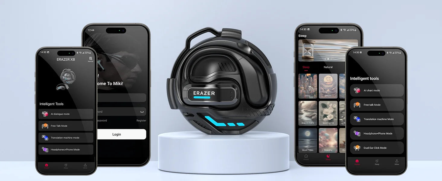 Sleek AI Translator Earbuds X8 With Low Latency Gaming Bluetooth 5.4 — Black | KIMLUD