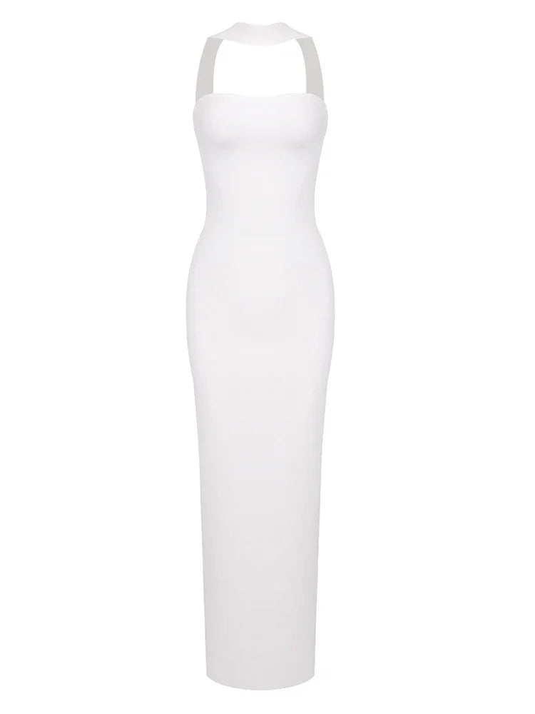 Dresses – Backless Halter Maxi – Polyester | KIMLUD