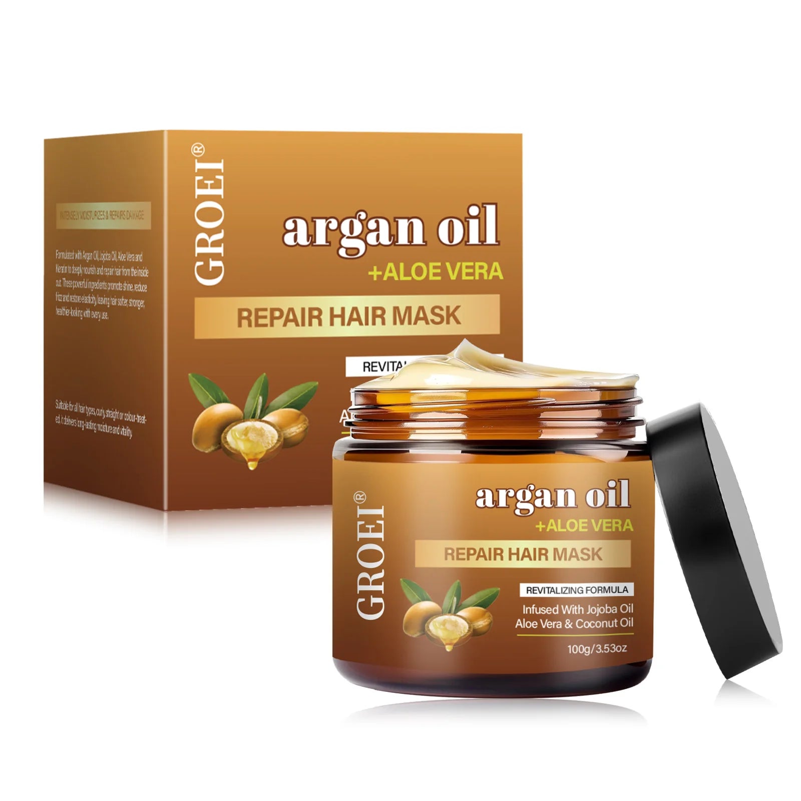 Argan Oil Hair Mask Deep Repair Hydration — Ivory | KIMLUD