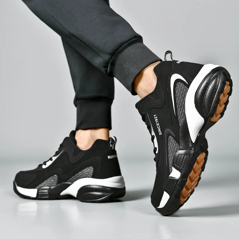 Corduroy Sneakers Casual Thick-Bottom Walking Shoes — Black | KIMLUD