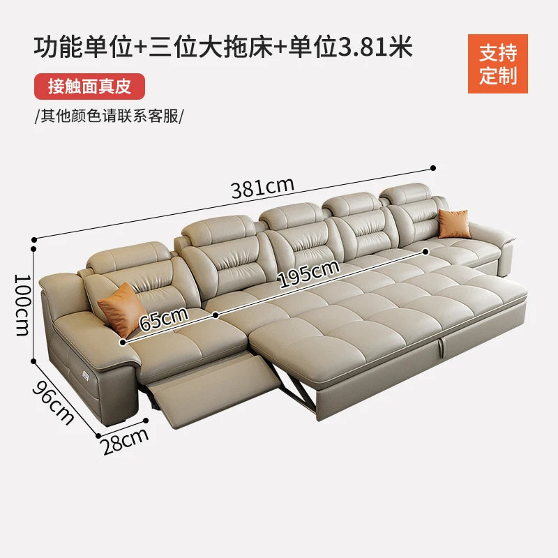 Multifunctional Designer Sofa Bed With Storage System For Spacious Living — Ivory-Beige | KIMLUD
