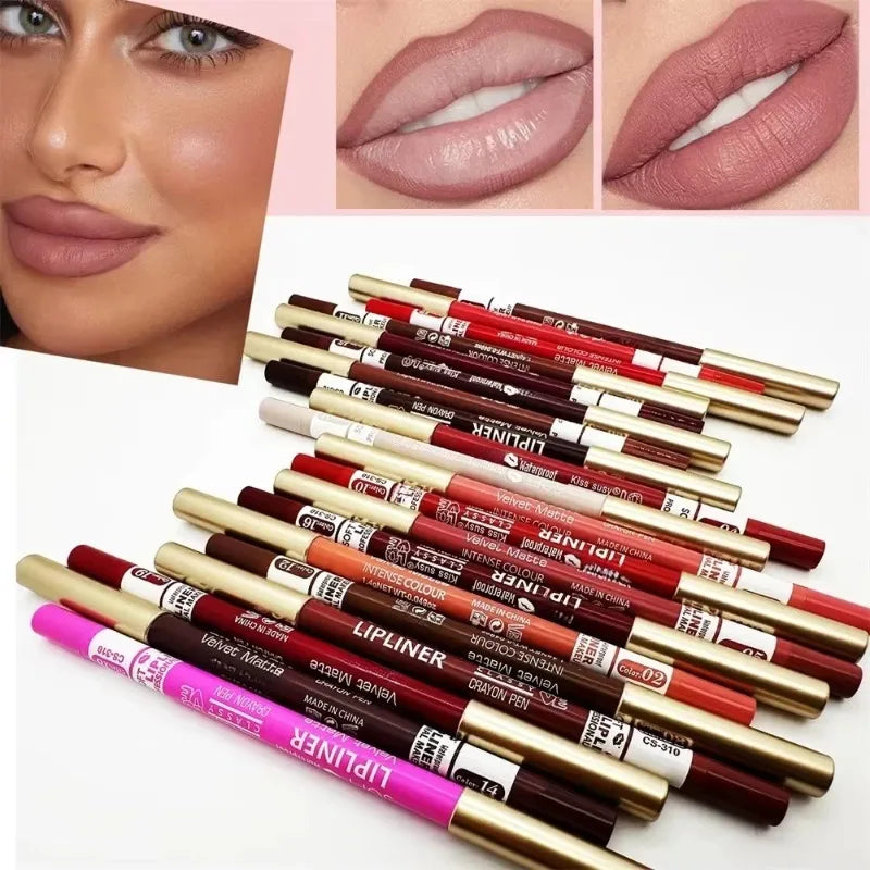 20 Color Waterproof Matte Lipliner Pencil Natural Violet Pro Lip Liner Makeup Nude Lips Contour High Pigment Lipstick Cosemetics