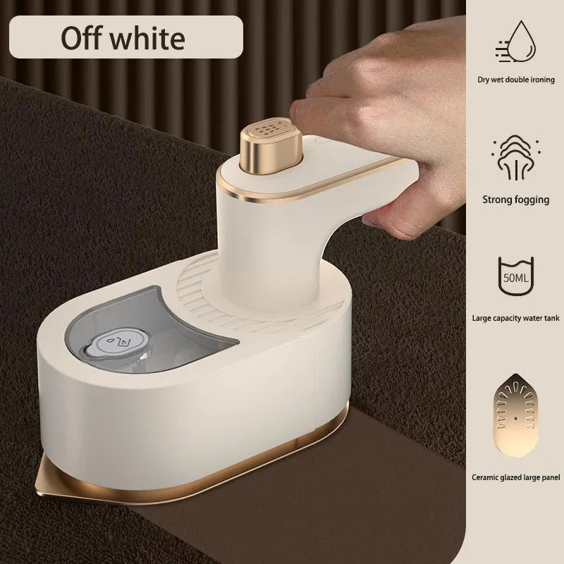 KIMLUD, 100V-230V Mini Steam Iron for clothes Travel Portable Garment Steamer Professional Home Heat Press Dry Wet Clothes Ironing 2024, Beige / UK, KIMLUD APPAREL - Womens Clothes