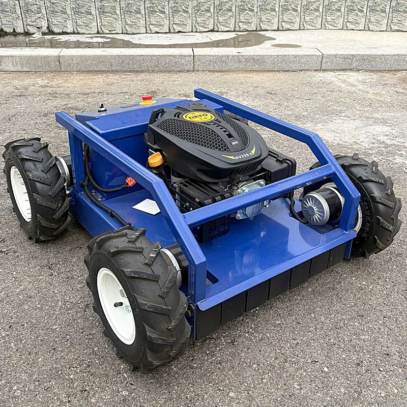 Powder-Coated Steel Robot Lawn Mower Remote-Controlled — Blue | KIMLUD