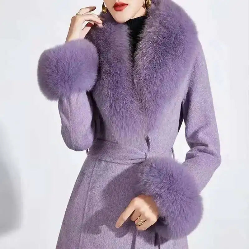 Real Fox Fur Collar Cuffs Set For Women Men Winter Neck Warmer Furry Scarf Fluffy Pelt Fur Shawl Coat Overcoat Fashion Accessory