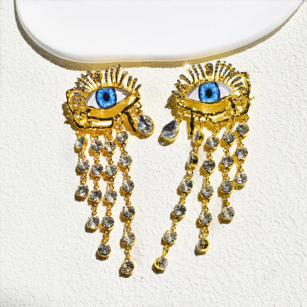 Baroque Tassel Dangle Earrings Metal Gold Plated — Gold | KIMLUD