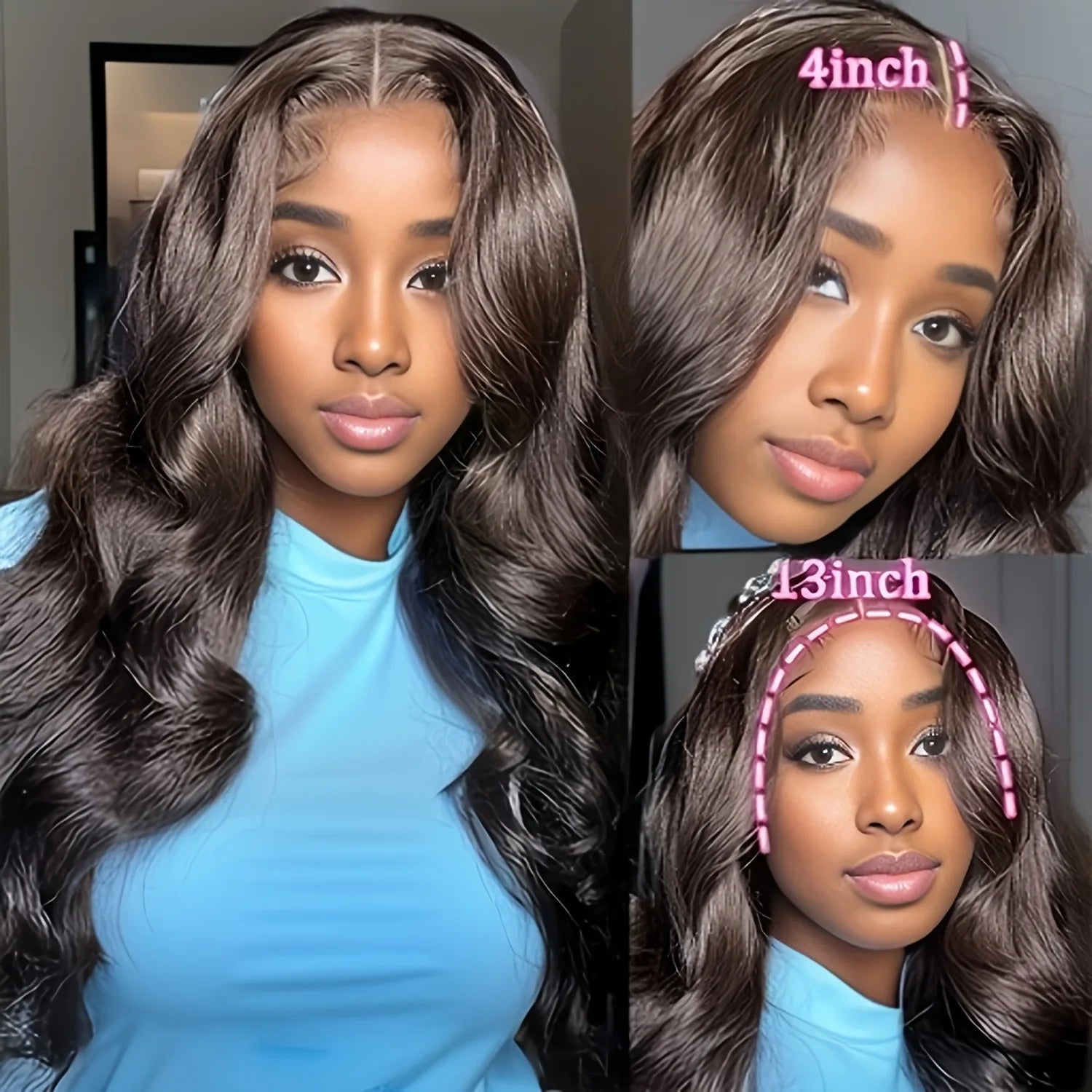 Body Wave Lace Front Glueless Wig — Transparent | KIMLUD