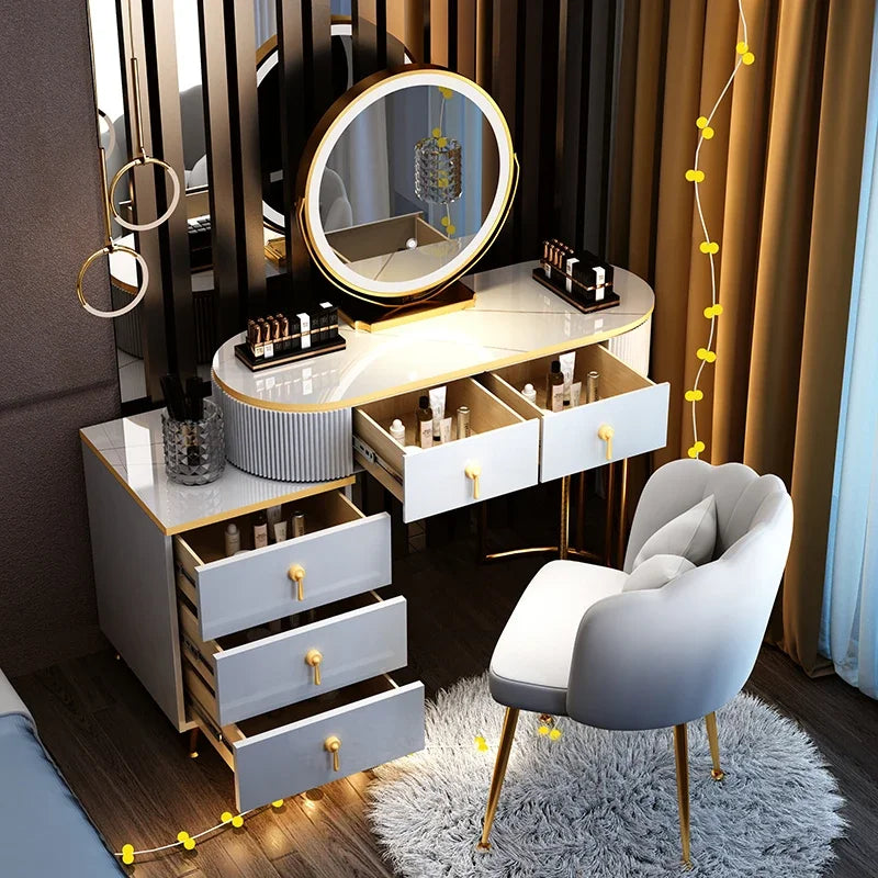 European Modern Vanity Table Storage Brass Hardware — Deep Blue-Dust | KIMLUD