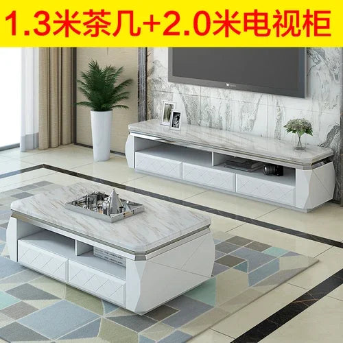 Nordic Coffee Table With Drawers And Hidden Storage — White | KIMLUD