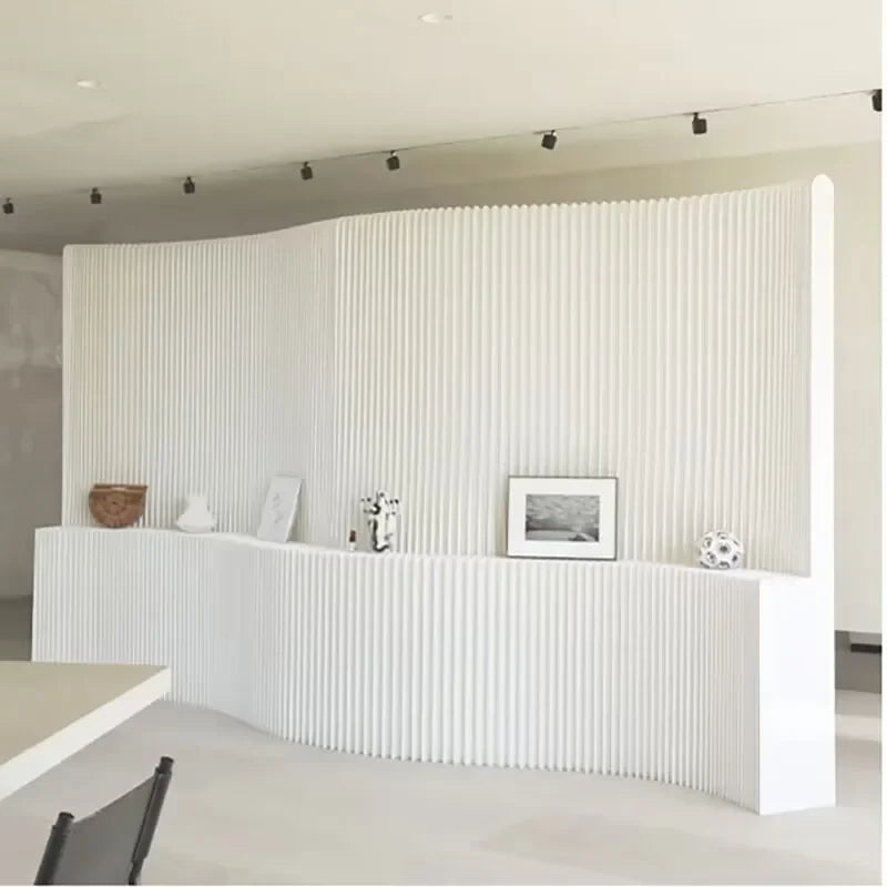 2M Height White Creative Home Decor Organ Paper Wall Screen Removable Folding Room Dividers Office Partition Baffle Fence