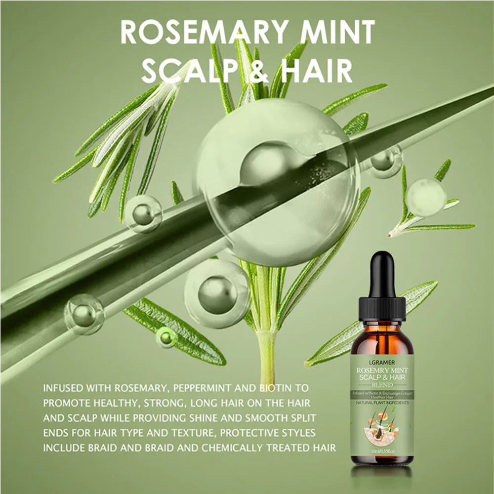 Organic Hair Growth Oil Rosemary Mint Fortifying — Emerald Green | KIMLUD