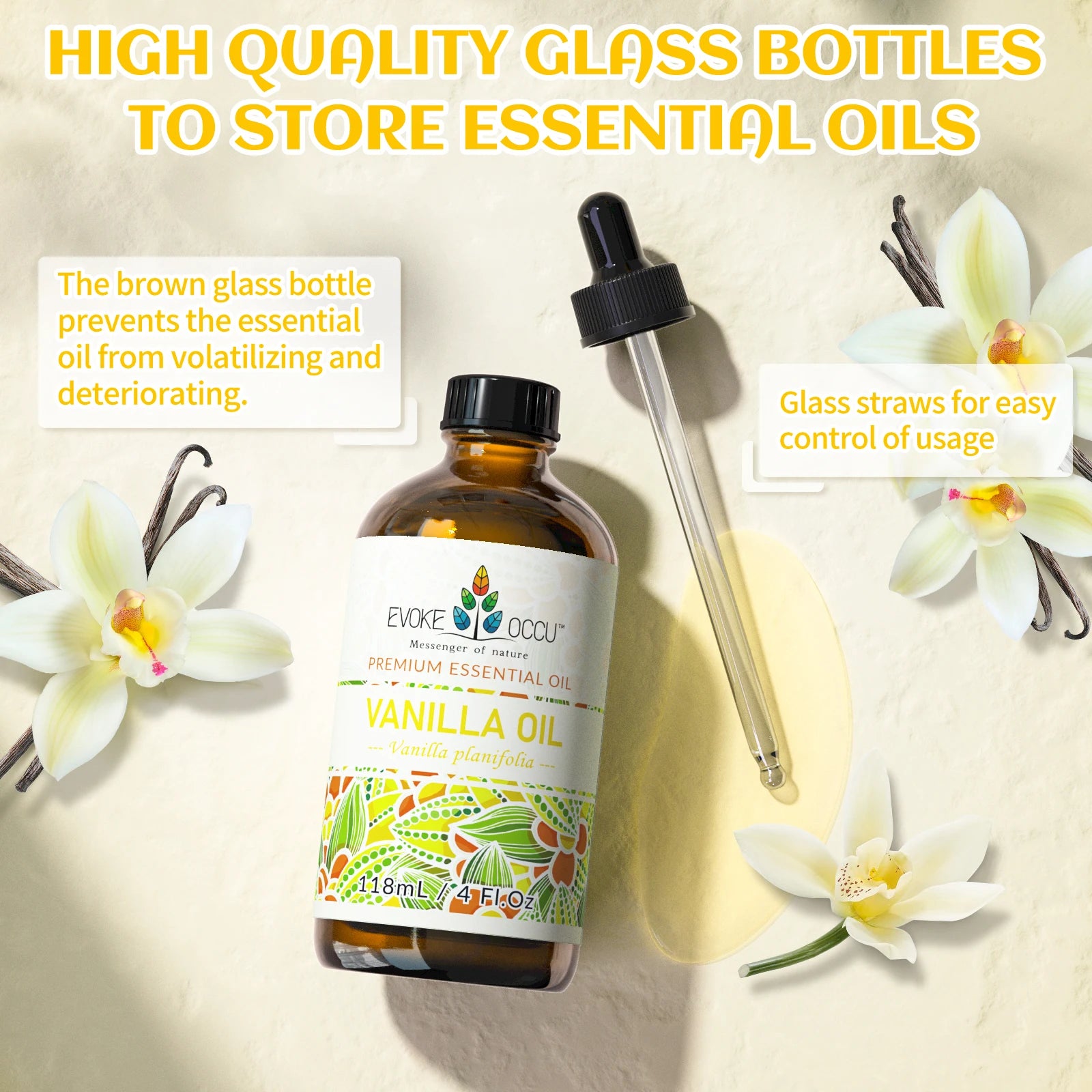 Vanilla Essential Oil For Massage And Spa Diffuser Ylang Rose Orange Notes — Amber | KIMLUD