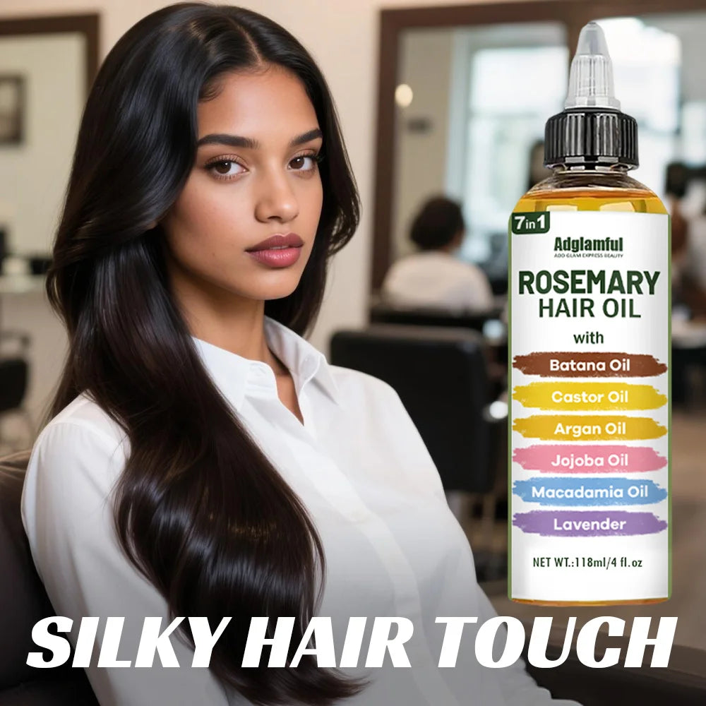 Rosemary-Infused No-Rinse Hair Oil Set With Comb — Amber | KIMLUD