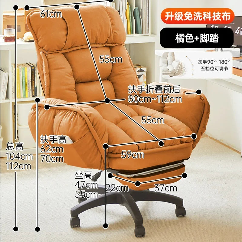 Ergonomic Plush Microfiber Office Chair With Backrest — Dove Gray | KIMLUD