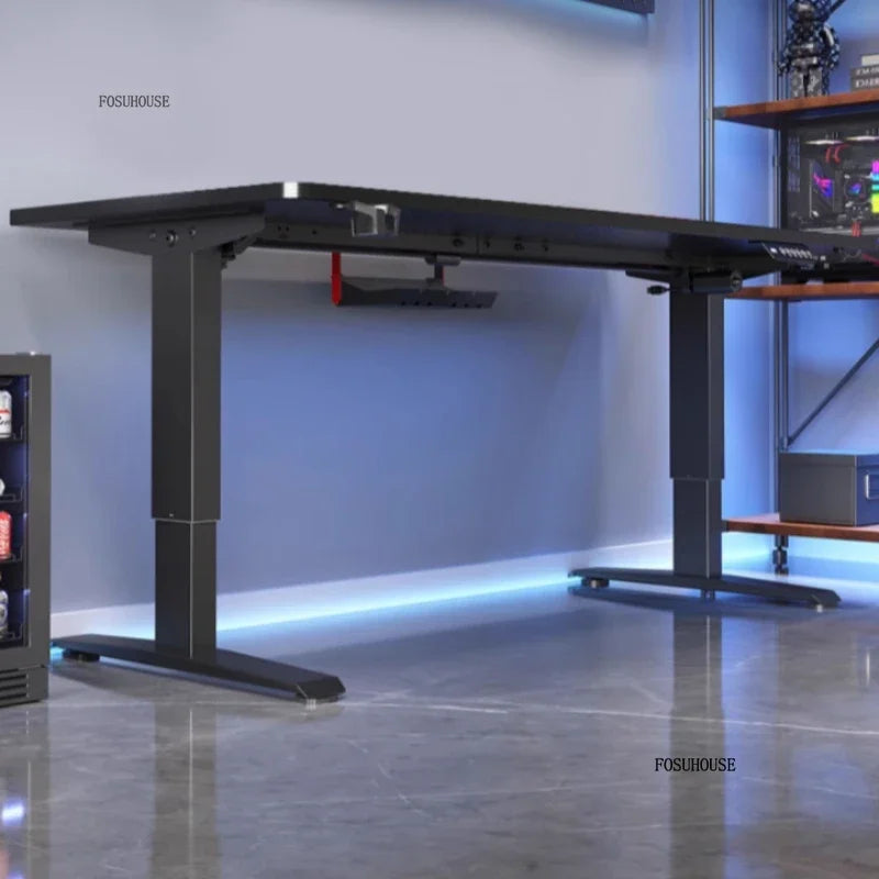 L-Shaped Desk Height-Adjustable Electric With Quiet Motor And Programming Presets — Black | KIMLUD