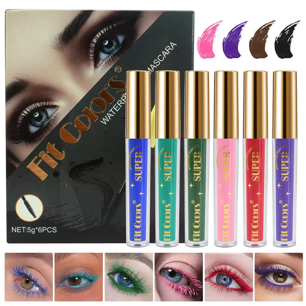 5D Silk Fiber Mascara Lash Color Mascara 12 Colors 3D Mascara Eyelash Extension Thick Lengthening Eye Lashes  Holiday Stage Make
