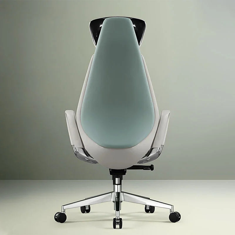 Elastic Leather Office Chair Ergonomic Modern — Blue | KIMLUD